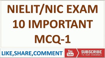 10 Important Questins NIELIT/NIC/ IT Officer- MCQ PART 1 - 17 DEC-2017 Exam