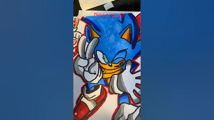 Drawing Sonic The Hedgehog With Posca Markers🦔 Satisfying! #shorts
