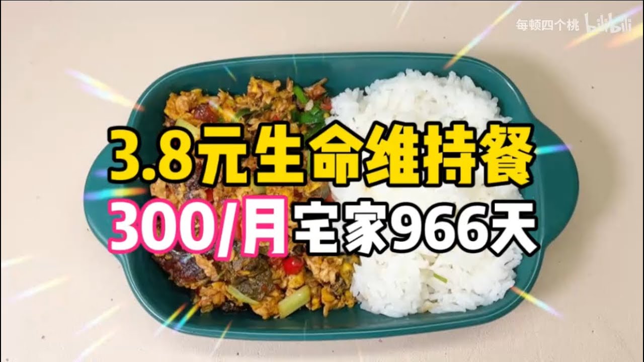3.8元活着就好餐！95女不上班966天！今天吃下饭菜皮蛋炒鸡蛋～