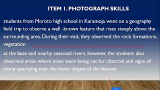 S.4 GEOGRAPHY LESSON : PHOTOGRAPH SKILLS || NEW CURRICULUM || SCENARIO ITEMS S.4 GEOGRAPHY LESSON : PHOTOGRAPH SKILLS || NEW CURRICULUM || SCENARIO ITEMS