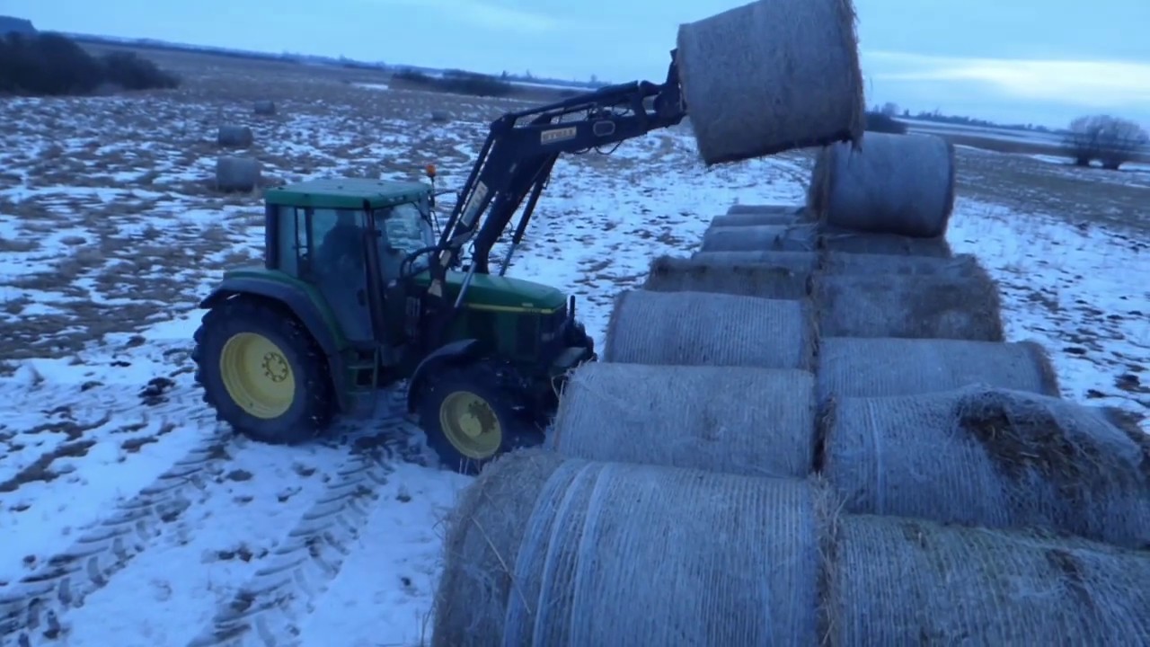 Zimowe sianokosy!? :O John Deere 6910 Power ENGINE SOUND