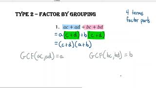 Complete Factoring Overview - All Common Types
