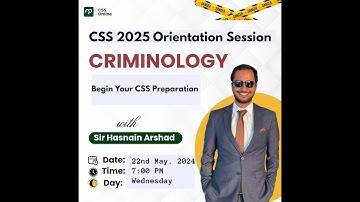🔴CSS LIVE: Criminology Orientation With Sir Hassnain Arshad (FSP)