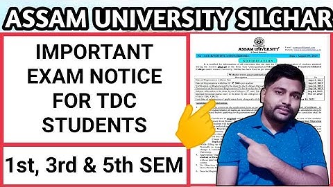 Exam notice for students | TDC & FYUG | 1st 3rd & 5th Sem | Assam University | Pranoy Roy