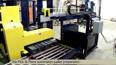 The Pallet Dispenser and Pick & Place for palletizing and packaging from Huron Technology Corp.