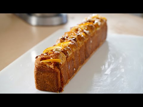 Puff pastry brioche with pastry cream, from the video