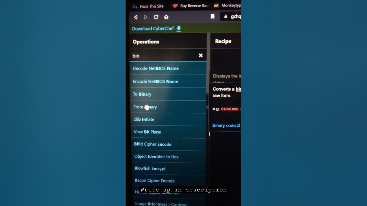 Cyberchef binary to ascii ctf cyberchef cybersecurity malayalam