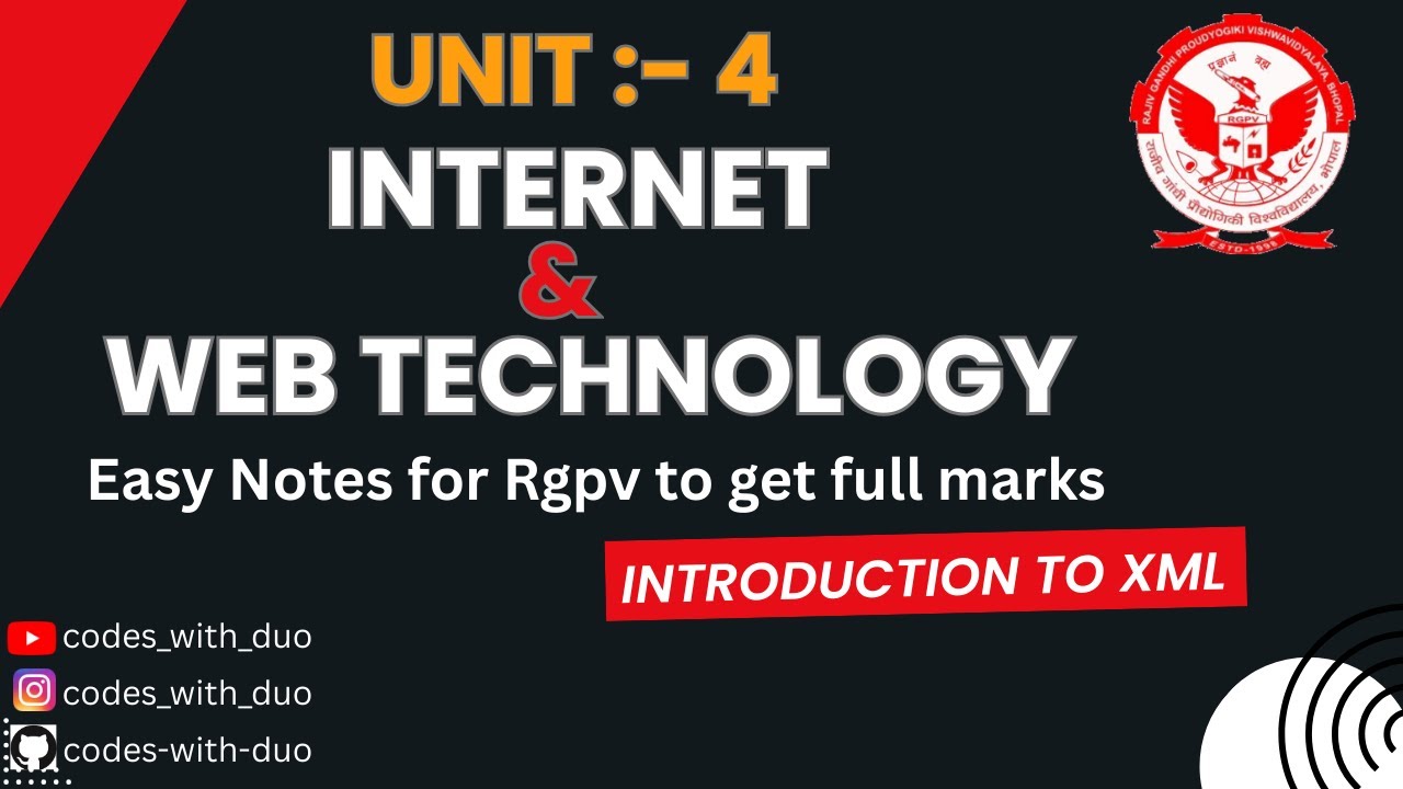 Internet and Web Technology AL703(D) Unit 4 | AIML 7th Semester | RGPV | 