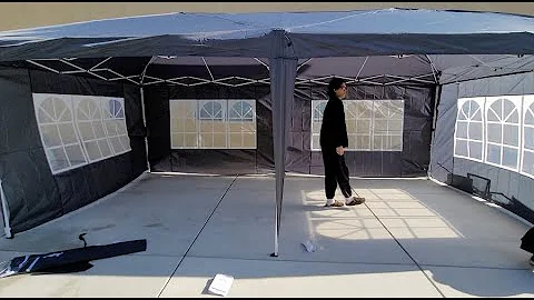 HOTEEL 10 x 20 Waterproof Canopy w/6-Sidewalls Easy Pop-Up Wedding Event Party Backyard Tent