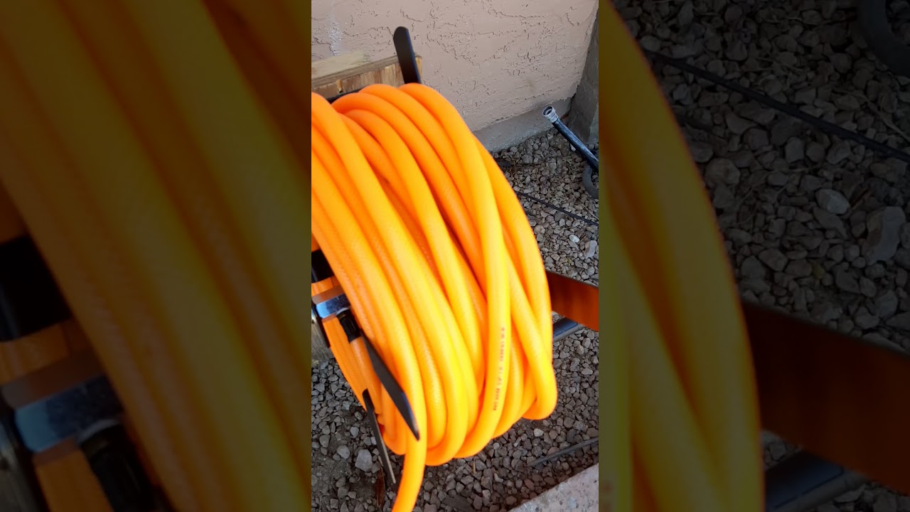 Convert air hose to water hose, Harbor Frieght hose reel YouTube