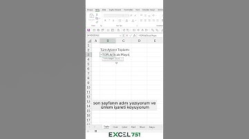 Farklı Sayfalardaki Sayıların Tek Bir Hücrede Toplamını Alma Formülü | EXCEL 751  #excel #excel751