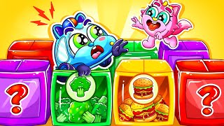 Let's Open Surprise Food Box🎶🍔Inside The Magic Cube🚑 Nursery Rhymes & Kids Songs By Kiddy Cars