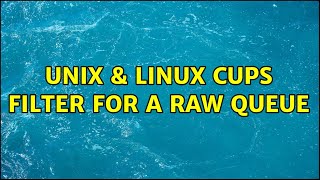 Unix & Linux: CUPS filter for a raw queue