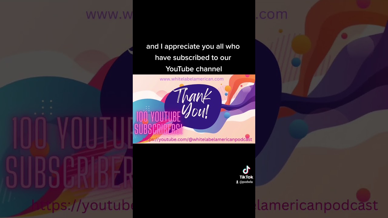 #whitelabelamerican #appreciation #podsincolor #immigrantstories #share #like #100subscriber