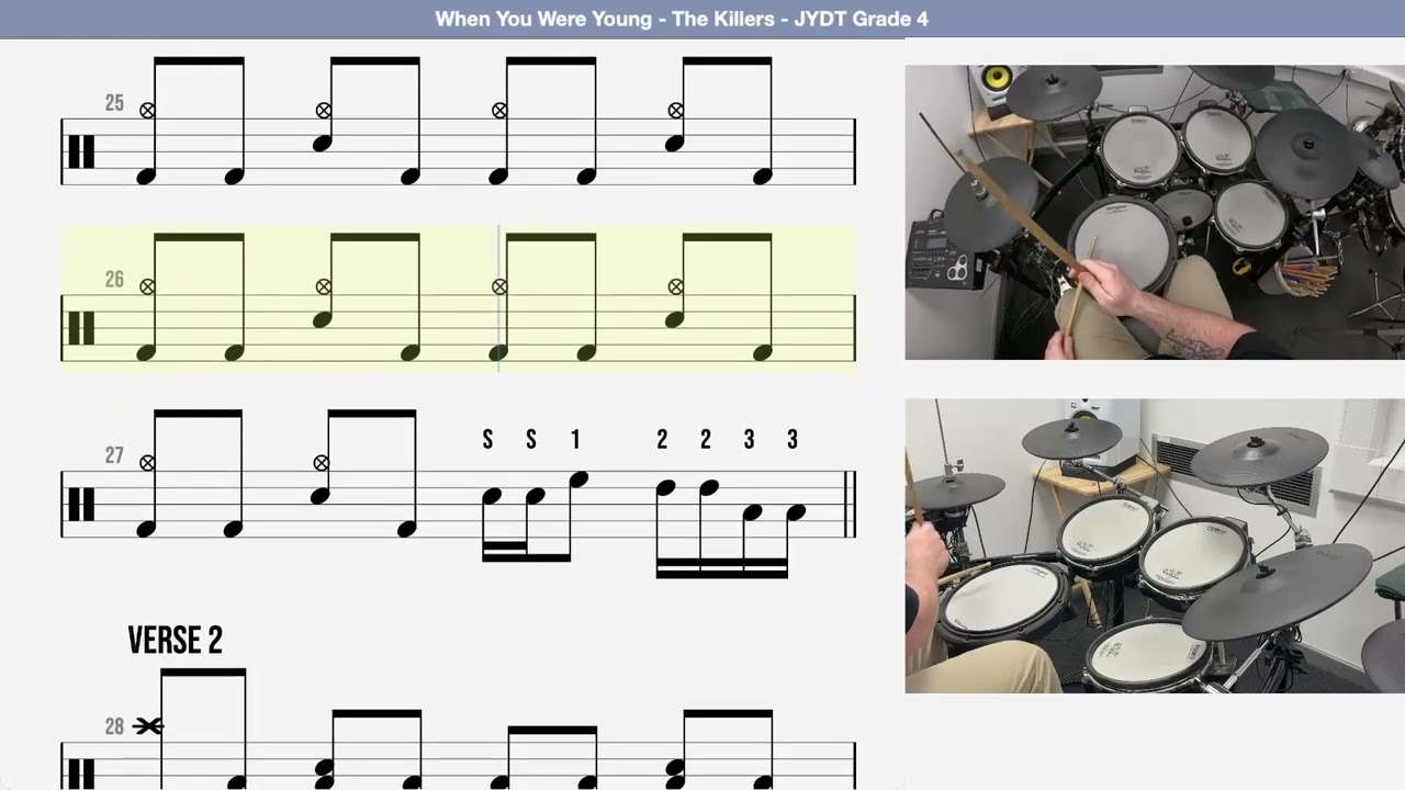 🥁 How To Play - When You Were Young   The Killers   JYDT Grade 4