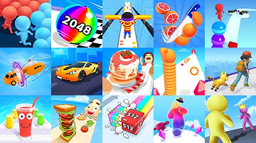 Satisfying Android,iOS Gameplay Count Masters, Ball Run 2048, Roof Rails Speedrun All Levels