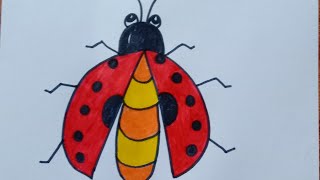 Drawing for kids | Drawing ladybug | Drawing with A | How to draw ladybug easy