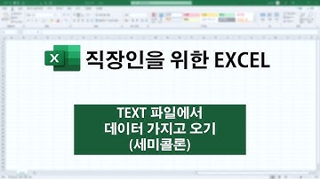 TEXT파일에서 데이터 가져오기 (Ex, 세미콜론 (;))