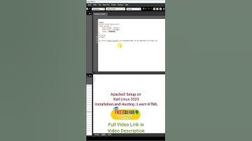 Apache2 Setup on Kali Linux 2023 | Installation and Hosting | Learn HTML  #freeeducation #shorts