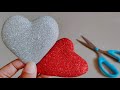 DIY/Valentine&#39;s Day Gift craft/Glitter foam sheet craft/Foamiran/Art &amp; Craft/Valentine&#39;s show piece