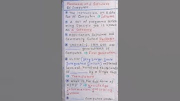 Hardware and Software of Computer Objectives l Key Points l #shorts #hardware  #computer #software