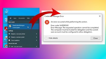 Error code: 0x80090345  ||   Error Credential Manager Fix  ||