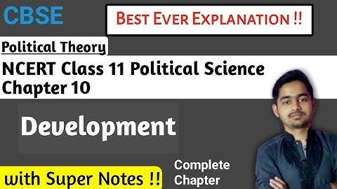 Class 11 Political Theory Chapter 10 Development | Hindi/English | NCERT