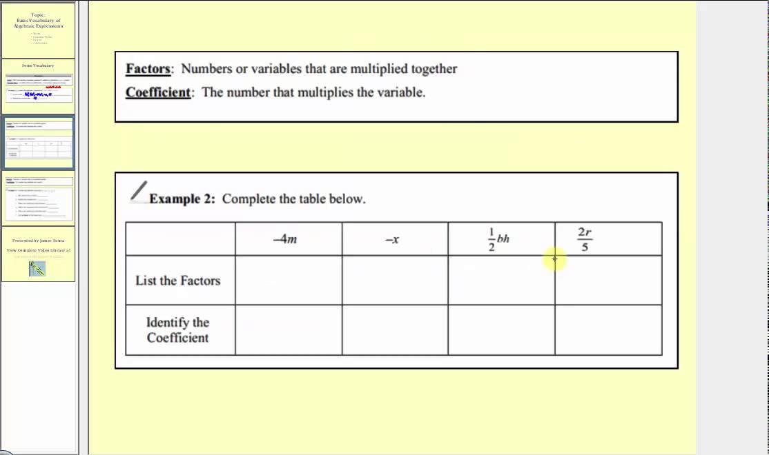 constants and variables in math