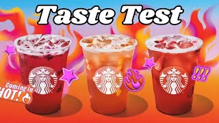 NEW 2024 Starbucks SPICY Refreshers Taste Test Review | Pineapple, Strawberry, & Dragonfruit