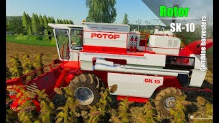 Farming Simulator 2019.  ПРОСТОКВАШИНО. Зерноуборочный комбайн СК-10 РОТОР.