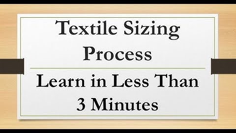 Textile Sizing Process | Read Disclaimer statement in description of this YouTube video