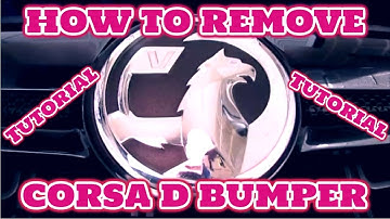 How to remove a corsa d bumper
