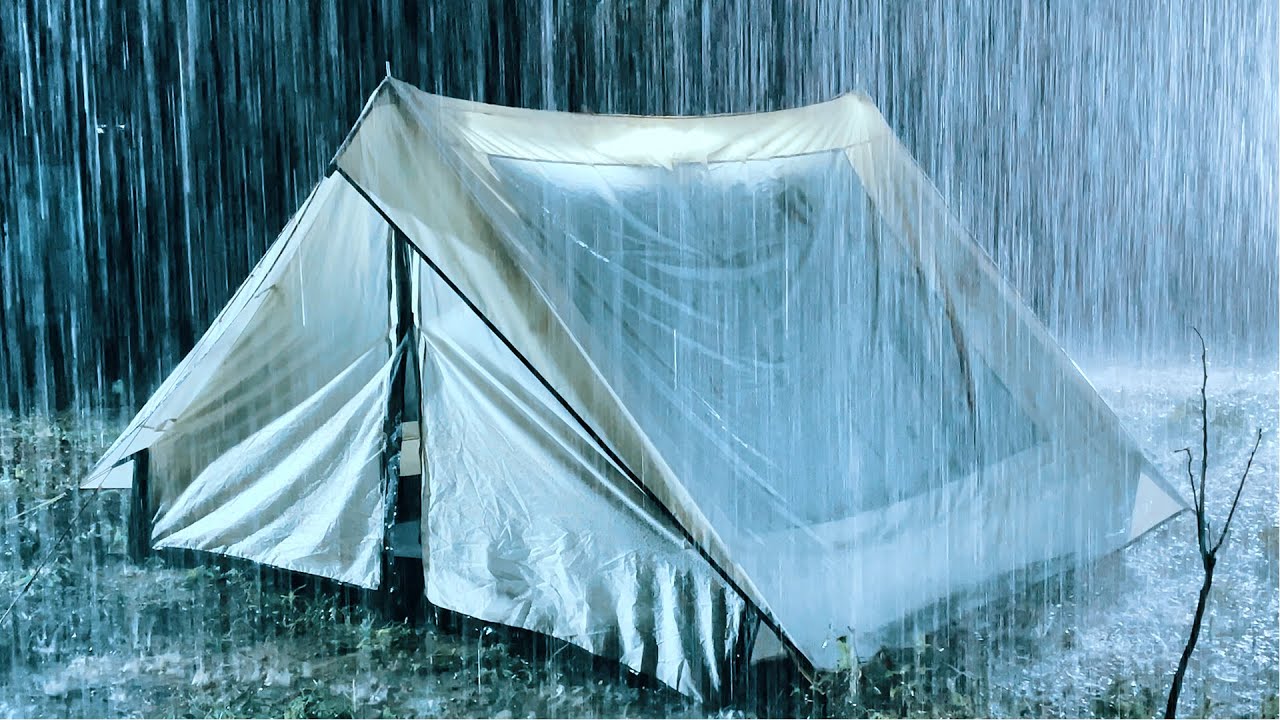 Deep Sleep Instantly On Rainy Night  Heavy Rainfall On Tent  Loud Thunder Sounds  Nature Sounds