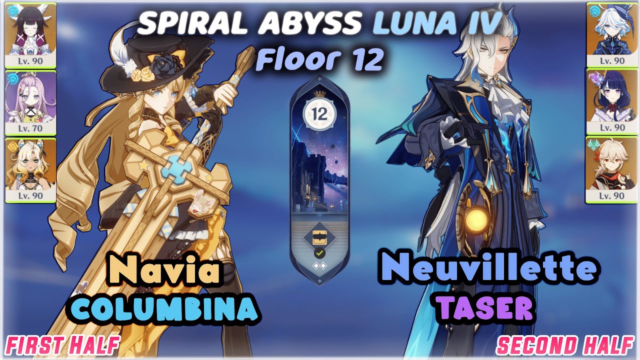 C0 Navia Columbina & C0 Neuvillette Taser / Luna IV Spiral Abyss (Floor 12) 9 Stars / Genshin Impact