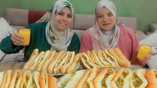 🔥💥 تحدي ضرب نار على أكبر كمية من سندوتشات الشاورما 🥖🥖😋 والعقاب في انتظار الخاسر! 🤔💥🔥