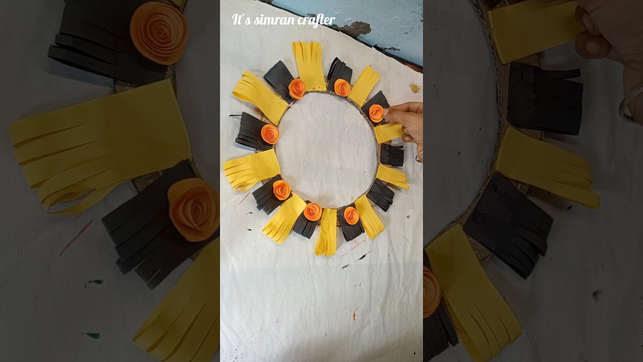 beautiful paper wall hanging/wall decor ideas/wall hanging craft 