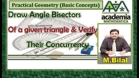 Draw Angle Bisectors of a given triangle and verify their concurrency P Geo(B Concepts)V.44