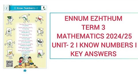 EE - ARUMBU 2024/25 TERM 3 MATHEMATICS UNIT-2 I KNOW NUMBERS -I WORK BOOK ANSWERS