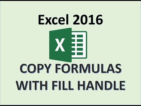 Excel 2016 - Fill Handle - How to Copy a Formula Down Column Cells - Use Paste Cell Range and Format