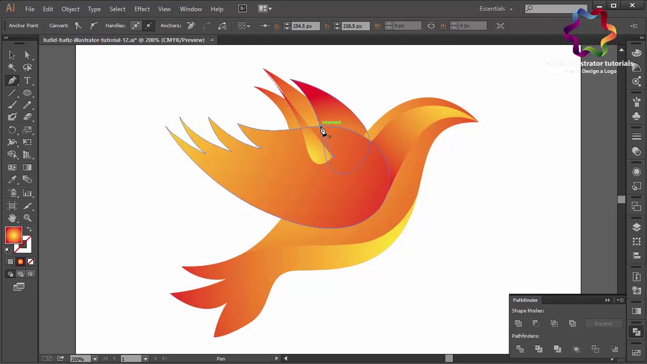 illustrator tutorial How to Create a 3D Gradient Logo in Adobe ...
