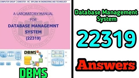 Database Management manual answers #dms #22319 #msbte #diploma #solvedmanual