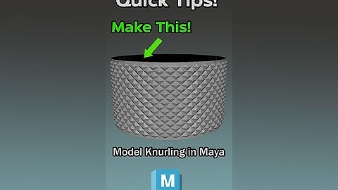Maya Quick Tip - Model knurling in Maya #3dartist #3dart #quicktips
