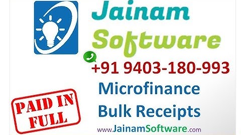 Microfinance | Bulk Receipts For Multiple Loans | Jainam Software