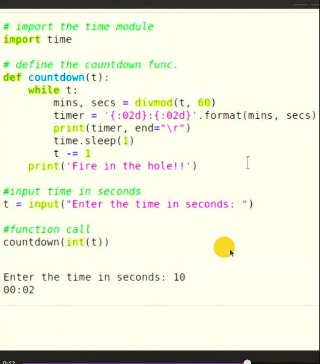 Python program to create countdown timer #shorts - YouTube