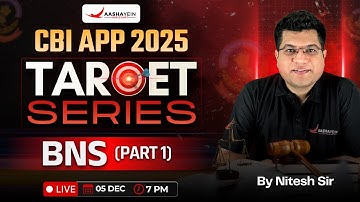 CBI APP 2025 BNS MCQ (Part 1) 🔥| Previous Year Based MCQ | CBI APP Target Series by Nitesh Sir