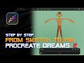 From sketch To rig step by step on Procreate Dreams 2 by @enrirdf