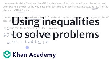 Using inequalities to solve problems | Solving equations & inequalities | Algebra I | Khan Academy