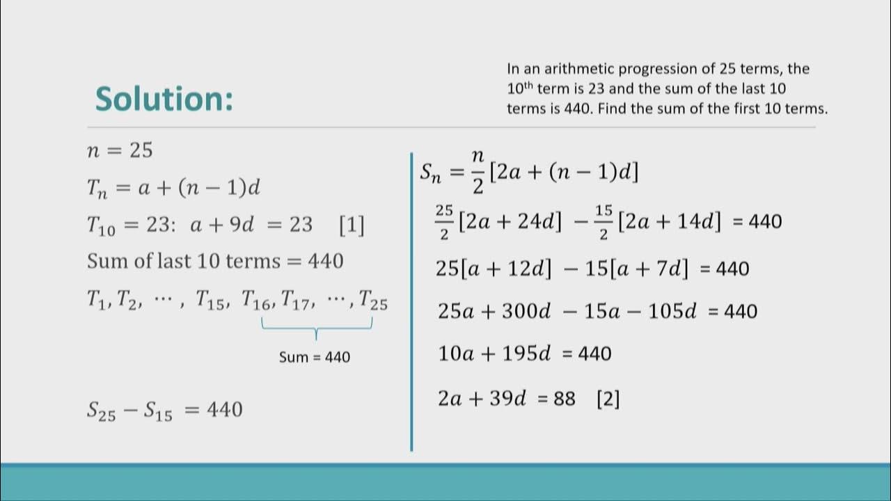 Additional Maths G10 11 Arithmetic Sequences Part 3 - YouTube