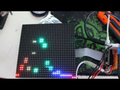 Teensy 3.2 Audio Spectrum Analyzer with Adafruit 32x32 RGB Matrix