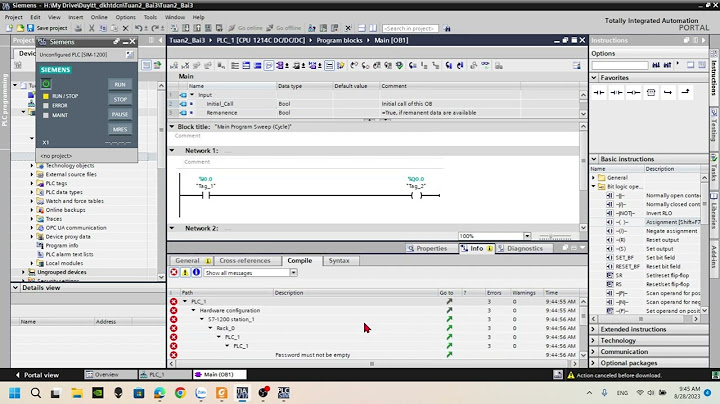 Lỗi project simulation cannot be started tia portal năm 2024